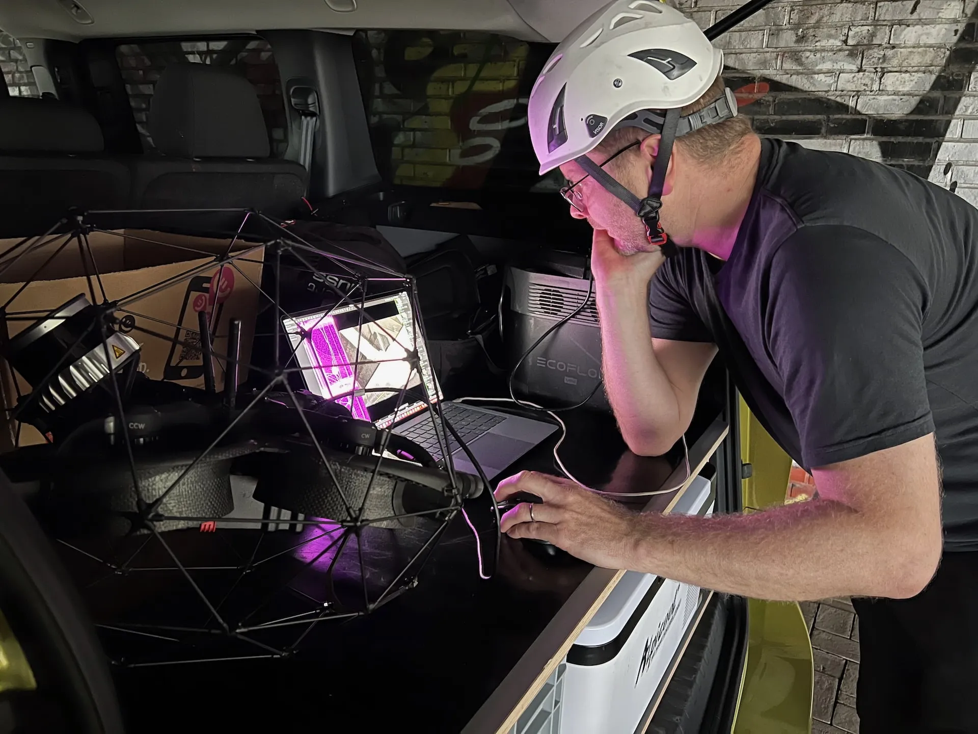 Kopterflug Inspektionsteam bei der Arbeit
